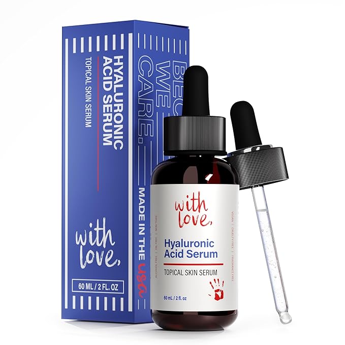 2 oz Hyaluronic Acid Serum for Face - Hydrating Hyaluronic Acid Serums - Anti-Aging Pure Hyaluronic Acid for Face 2oz Bottle - Moisturizing Hyaluronic Acid Facial Serum for AM/PM Skincare Routine