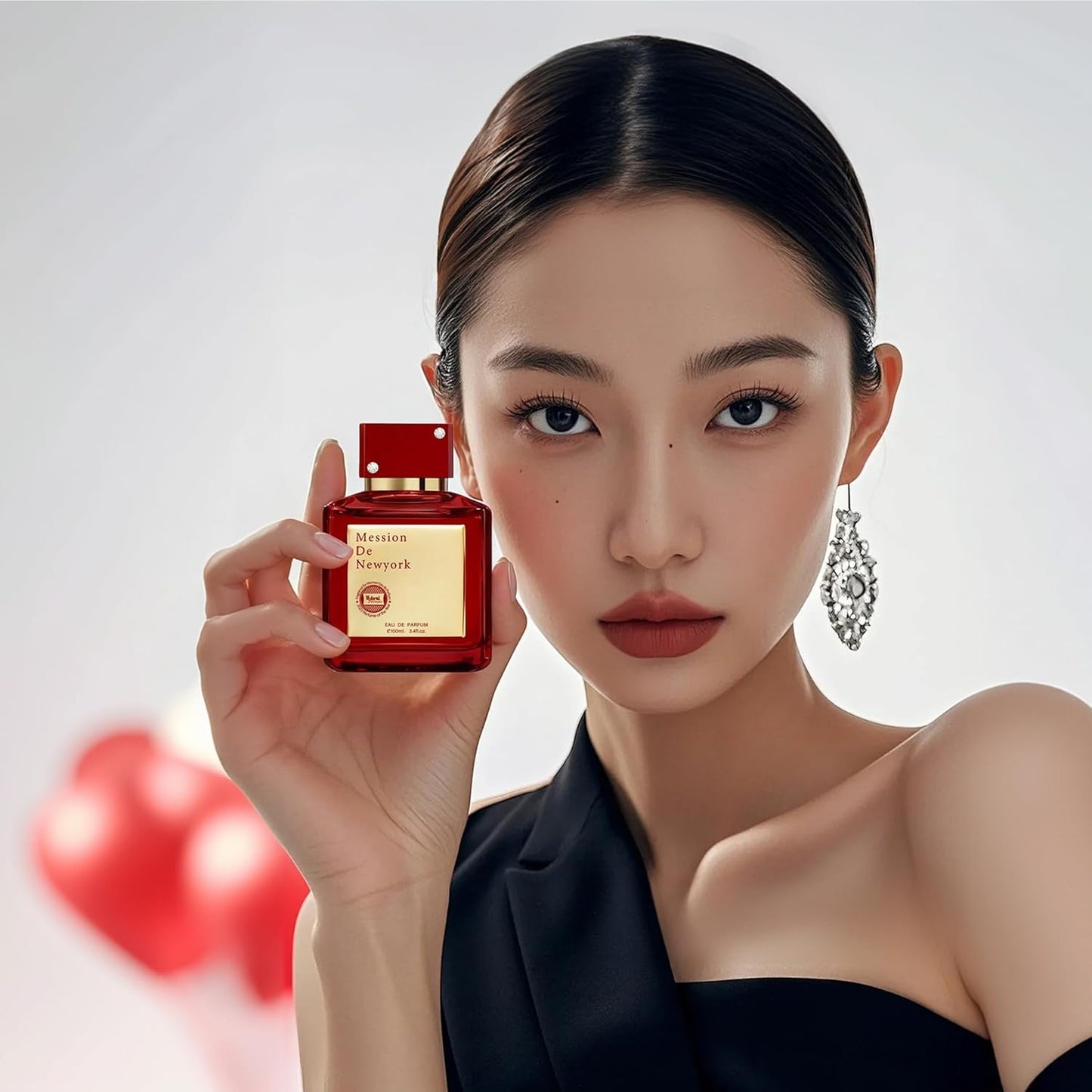 Hybrid & Company Mession De New York Red Eau De Parfum Natural Spray Fresh Floral Scent, 3.4 Fl Oz