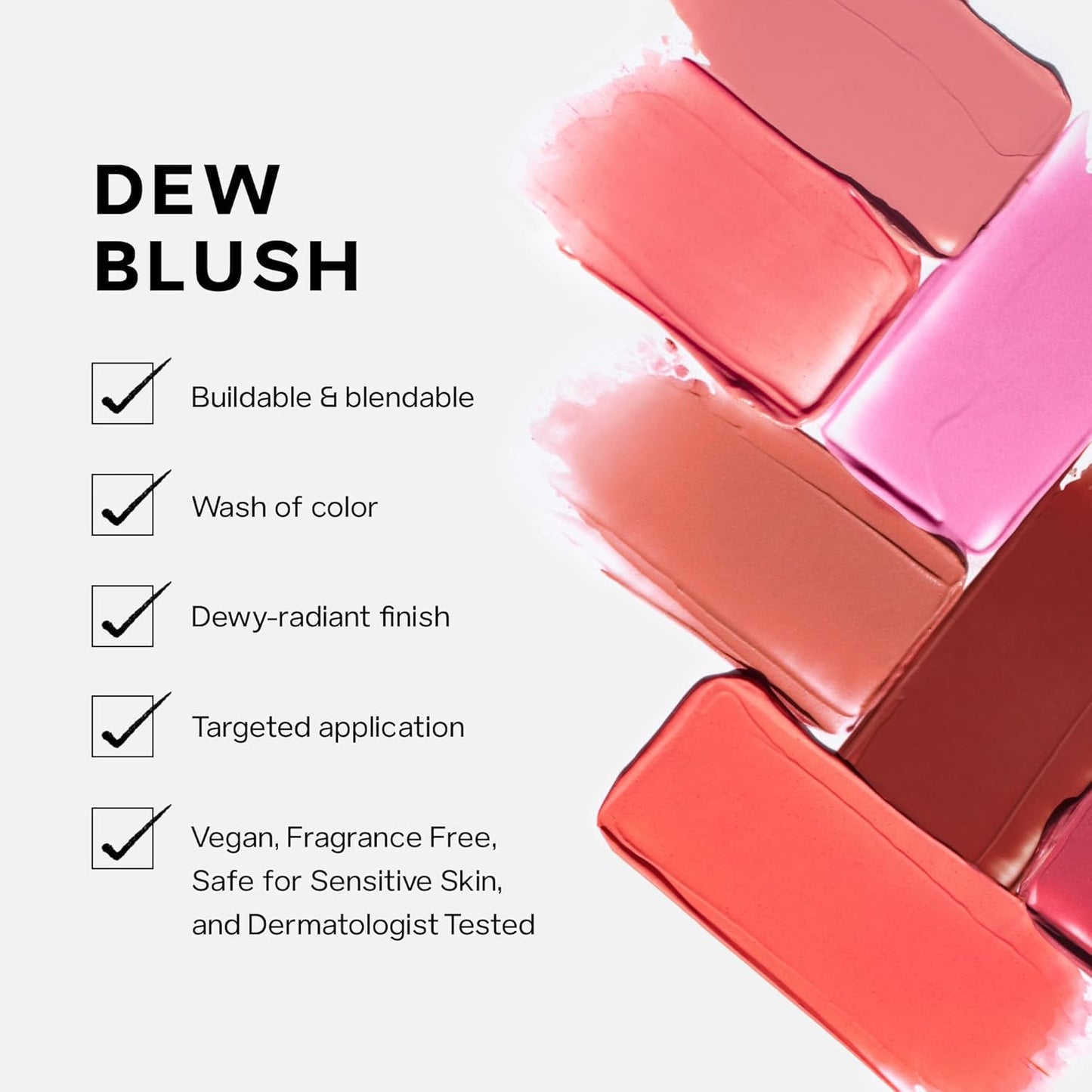 Saie Dew Liquid Blush for Cheeks - Hydrating Cream Blush Stick with a Blendable + Buildable Formula - Skincare Infused Dewy Cheek Tint for a Natural Flush - Glowy Makeup Essential - Lady (.40 oz)