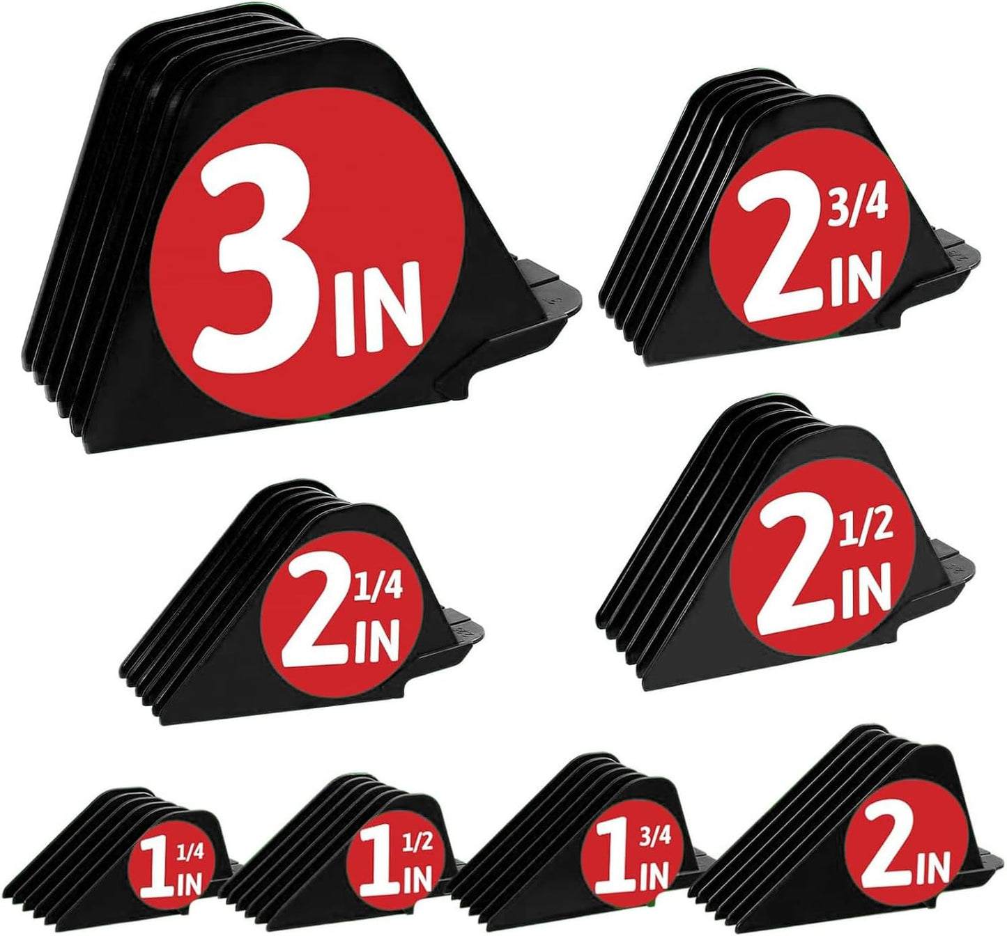 3 Inch Clipper Guards, Hair Clipper Guide Combs Premium for Wahl Clippers Mega Cutting Guides/Combs with 8 Cutting Lengths from 1.25-3 Inch (Black, 8pcs from 1.25-3 Inch)
