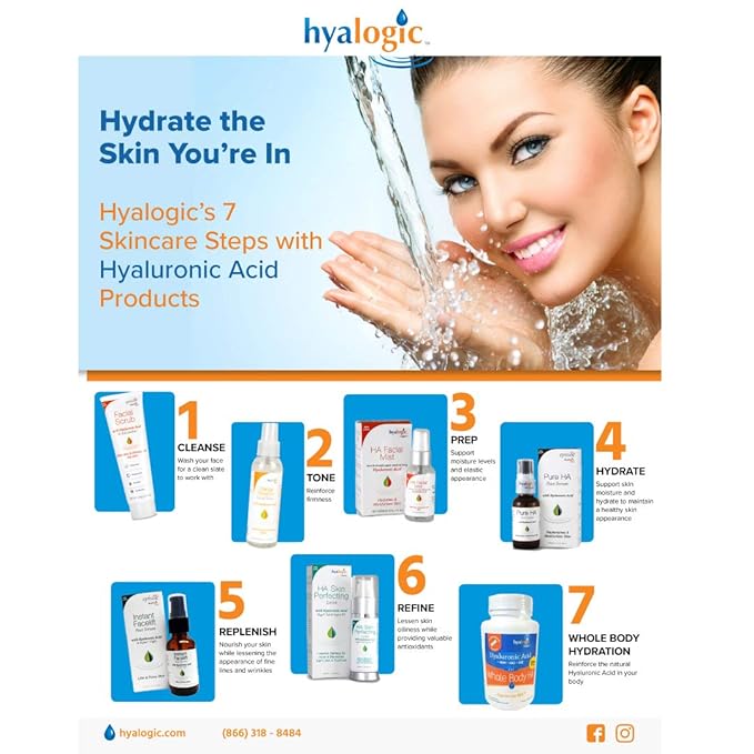 Hyalogic Instant Facelift Serum - Hyaluronic Acid & Pepha®-Tight for Skincare - Facial Serum for Instant Skin Firming, Fine Line & Wrinkle Reduction - Clean Formula for Healthy Skin (1 Fl Oz)