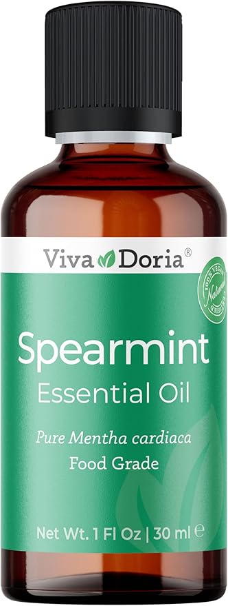 Viva Doria Spearmint Essential Oil, 100% Pure, Natural Spearmint Essential Oil, Undiluted, for Aromatherapy | Food Grade, 30 mL (1 Fluid Ounce)