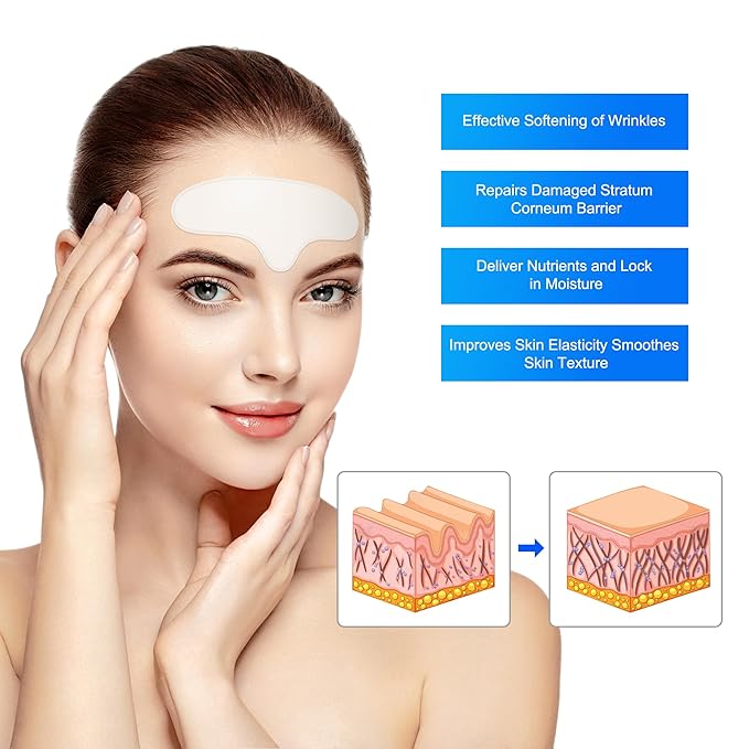 Forehead Wrinkle Patches Overnight 14pcs with Collagen & Vitamin E, Anti Wrinkle Patches for Forehead Filler & Deep Line Treatment, jelly forehead patches for Gentle Skin Care Solution