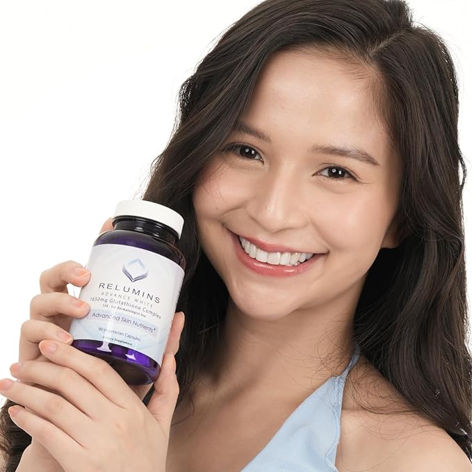 Relumins L-Glutathione Complex 1650mg - Antioxidant Support with Alpha Lipoic Acid, NAC, L-Methionine, Vitamin E - Halal & cGMP Certified, Skin Health Supplement - 90 Vegetarian Capsules x 2 Bottles