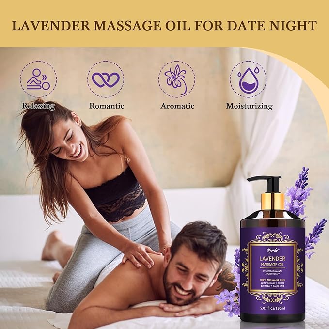 3 Pack Massage Oil for Massage Therapy, Lavender Massage Oils for Date Night, Sore Muscle Arnica Oil & Cellulite Massage Oil, Relaxing Massage Kit, Spa Gifts for Him Her
