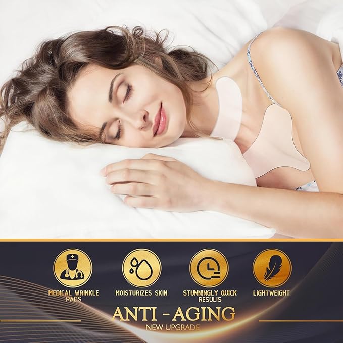 4 Pack Neck Chest Wrinkle Patches-Silicone Pads for Wrinkles, Anti Wrinkle Patches for Decollete & Cleavage, Anti Aging Wrinkle Remover