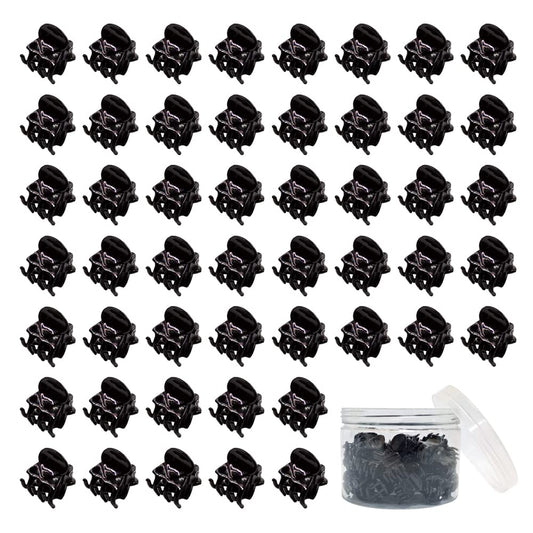50 PCS Mini Hair Claw Clips， Bangs Strong Grip Multifunction Clamp Clips. (Black)