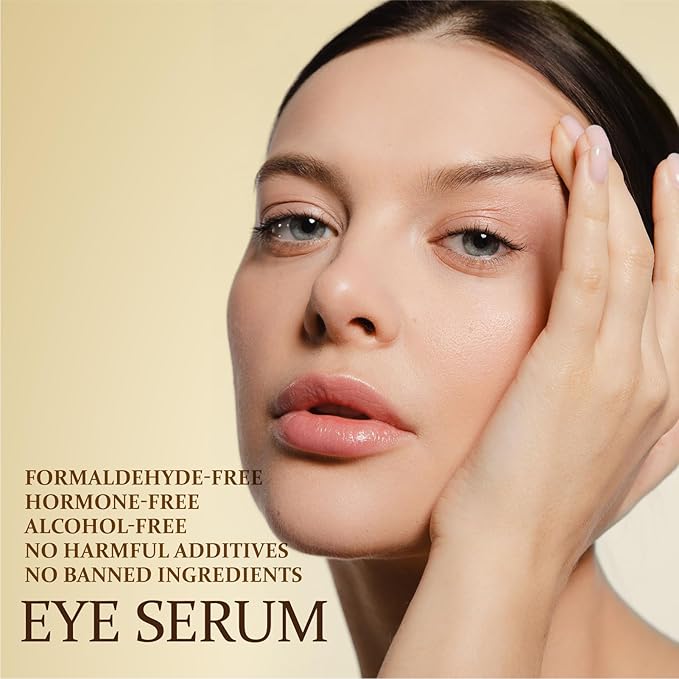 Eye Serum With 5% Caffeine & 5% Retinol For Dark Circles, Puffiness Puffy Bags & Wrinkles Fine Lines,Under Eye Cream Anti Aging Treatment 360° Massage Roller Ball (0.68 Ounce (Pack of 1), Unscented)