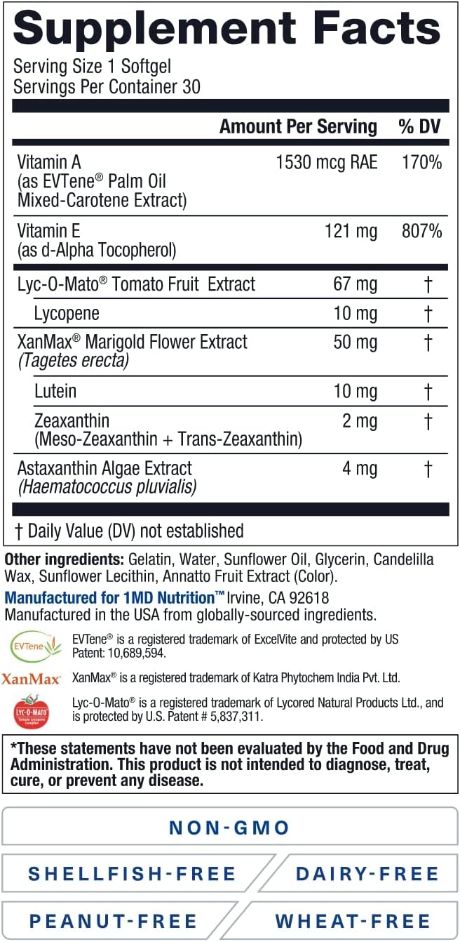 1MD Nutrition VisionMD Eye Vitamin CARMIS 60 Softgels (2-Pack)
