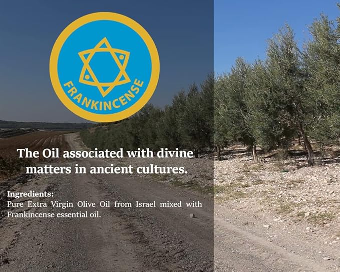 Frankincense Anointing Oil from Israel, Holy Spiritual Oils Bottles from Jerusalem Blessed, Handmade with Natural Ingredients and Blessed for Wedding Ceremony, Religious Use, 1.01 Fl Oz