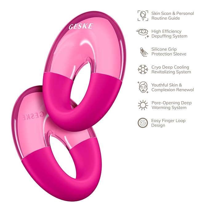 SmartAppGuided™ Cool & Warm Eye Massager | 7 in 1 | Multifunctional Massager | Eyes & Face | Battery-free Cooling & Warming | Firms, Relaxes & De-Puffs Skin | Ring-shaped Design for Easy Grip