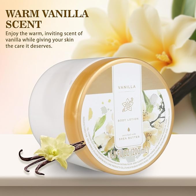 Princess Belle Vanilla Body Lotion, Shea Butter Lotion for Women and Men Dry Skin, Deep Moisturizing, Hydrating and Softening for Vanilla skin, Smell Good, 200ml(6.8floz)