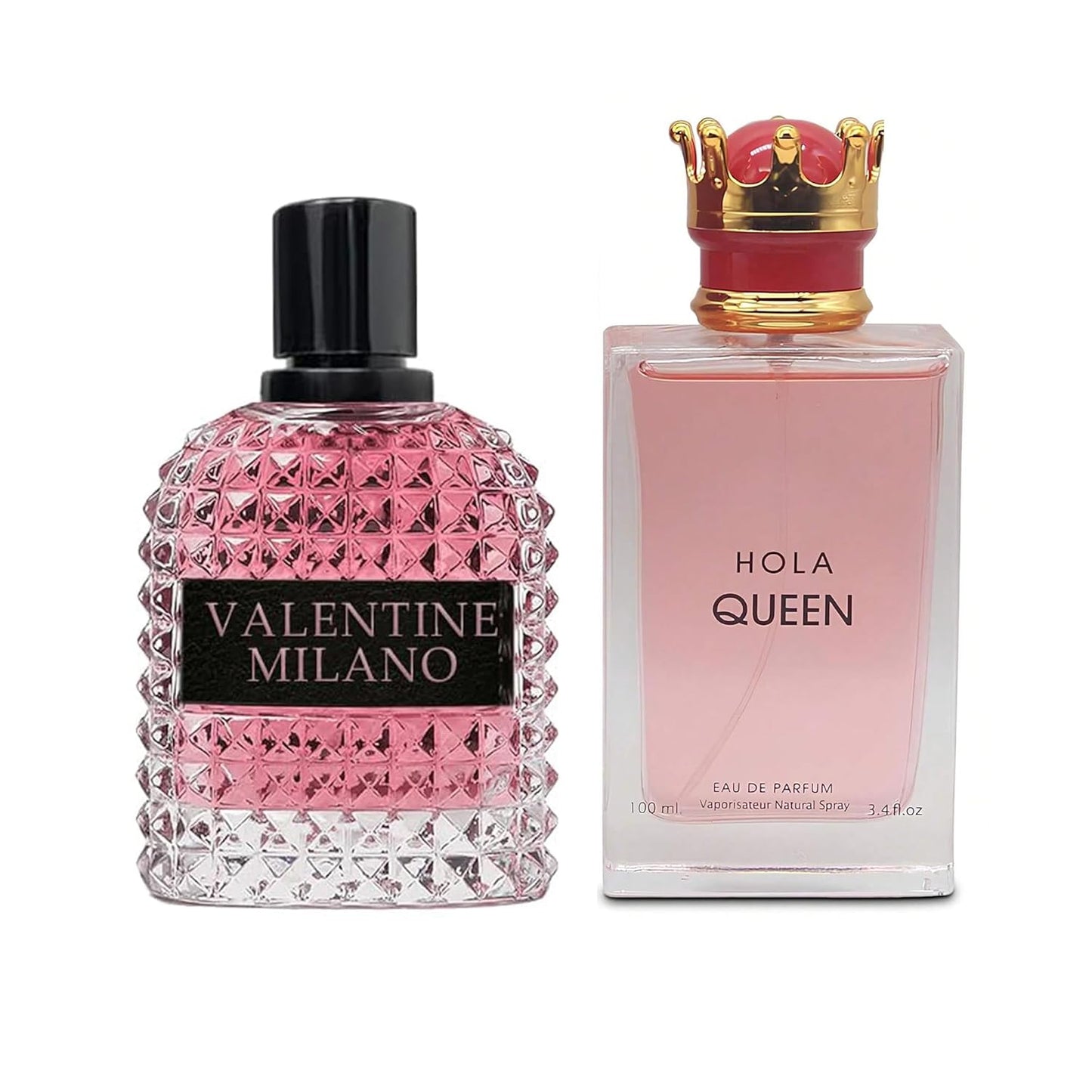 Women's Perfume Combo Set Milano Women&Hola Queen Floral Fruity Fragrance Eau De Parfum Elegant 100ml Bottle Natural Spray Each for Daily Used