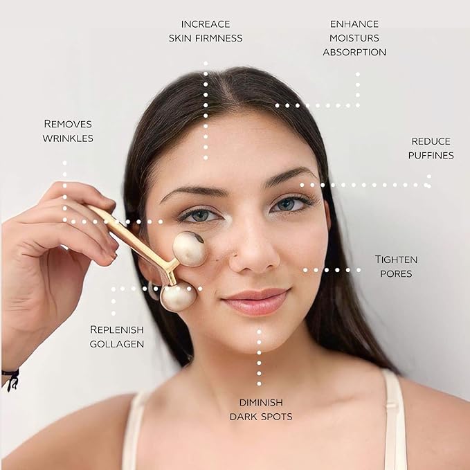 Premium Face Sculptor Metal Facial Massager Anti-Wrinkle Face, Neck, & Décolleté Roller | Reduces Swelling, Boosts Collagen, Face Roller for Wrinkles and Lifting Skin Tightening Device