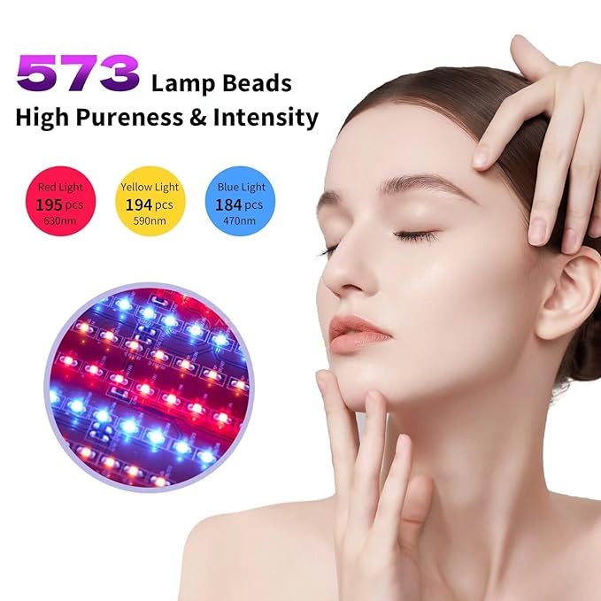 ZOVIE Infrared Light Therapy LED Facial Light Therapy Mask-Photons Facial Skin Care Machine LED Beauty Mask-Flexible Led Light Therapy(Navy-Blue)