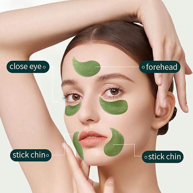 Aloe Vera Under Eye Mask, Avocado Under Eye Patches, 120 Pcs Moisturizing and Improving Eye Skin Dryness, Nourishing Eye Care Mask for Dark Circles and Puffiness (Avocado & Aloe)