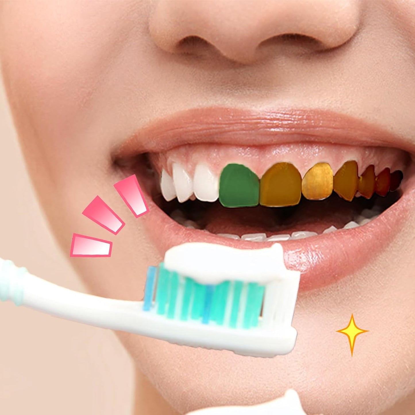 BOBISUKA Green Tooth Paint, Professional Green Teeth Makeup Solution - Safe, Quick Dry & Realistic, Perfect for Cosplay, Halloween Makeup, Theater, and Special Effects (5 ml)