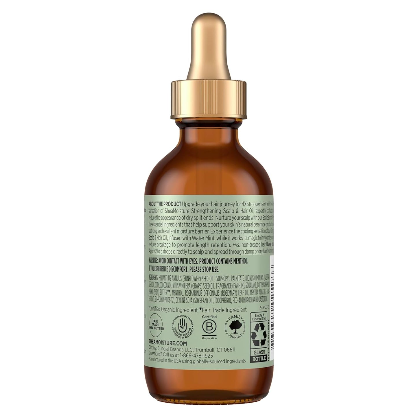 Shea Moisture Strengthening Scalp & Hair Oil Rosemary & Vegan Collagen To Protect The Scalp And Strengthen Hair With ScalpBoost Technology For A Cooling Sensation With ScalpBoost Technology 2 Fl Oz