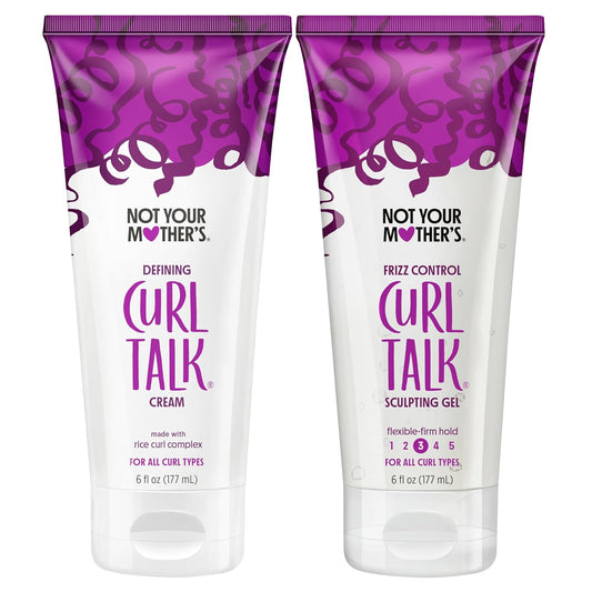 Not Your Mother's Curl Talk Frizz Control Sculpting Gel & Defining Cream (2-Pack) - 6 fl oz Each - Tames Hair Frizz & Maximizes Definition - For All Curly Hair Types