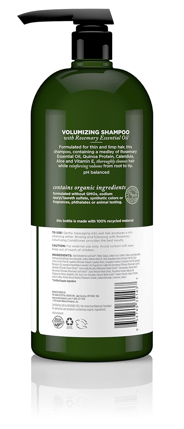Avalon Organics Shampoo, Rosemary Shampoo, 32 Fl Oz
