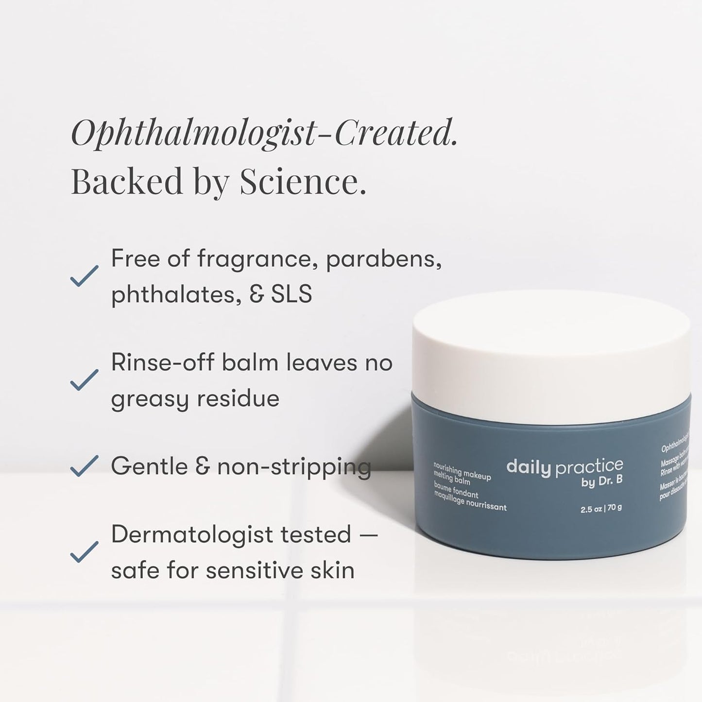 Daily Practice by Dr. B Cleansing Balm Makeup Remover - Nourishing Makeup Remover Balm with Squalane & Argan Oil - Hydrating, Gentle, Travel Size - Paraben/Phthalate/SLS-Free - 2.5 oz