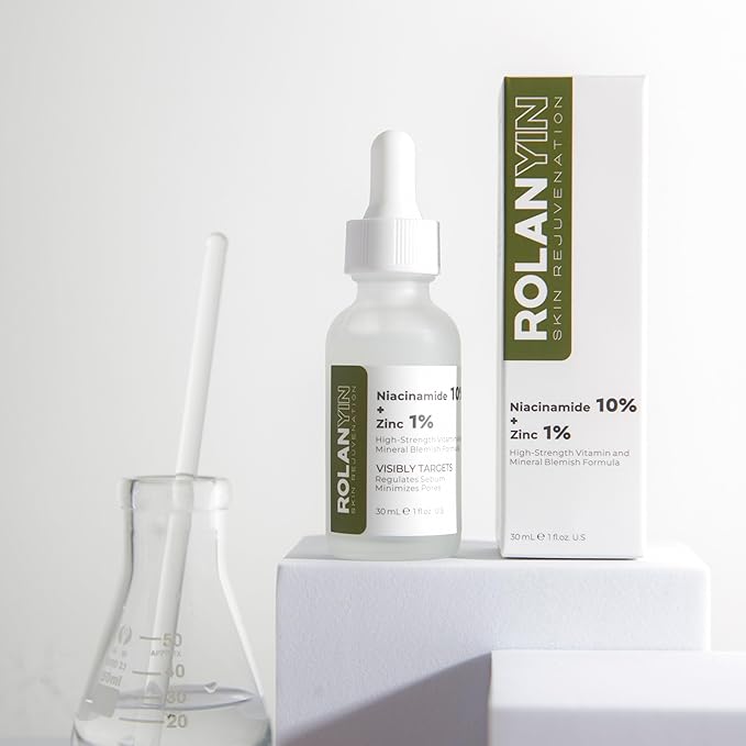 ROLANYIN Niacinamide 10% + Zinc 1% Facial Serum for Oil Control and Pore Minimizing Blemish Treatment Hydrating Soothing Anti Aging and Nourishing Formula Skin Care