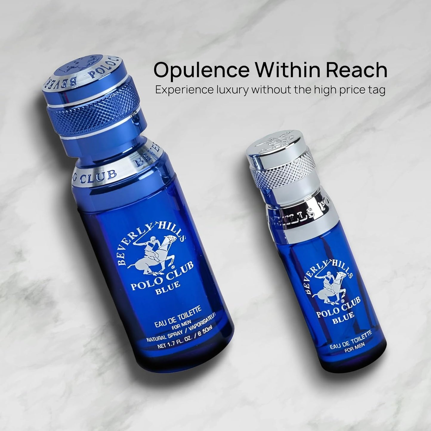 Beverly Hills Polo Club BHPC Men's Eau De Toilette Bonus Pack, featuring 1.7 oz EDT + Bonus 0.5 oz EDT (Blue)