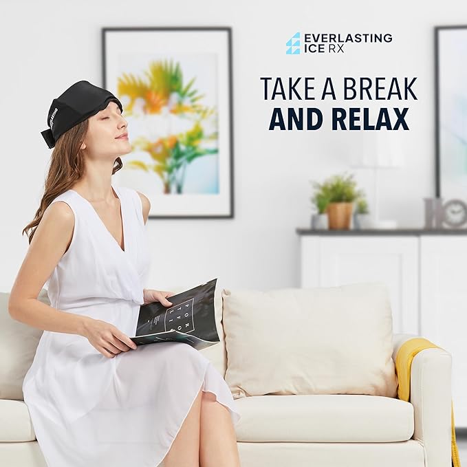 Everlasting Ice RX Cooling Eye Mask for Puffiness - Gel Eye Mask Reusable - Eye Ice Pack for Migraines, Sinus Pain, Sore Eyes & Face Ice Pack Therapy - with Adjustable Strap