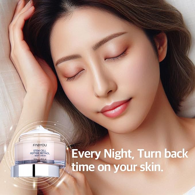 Stem Cell Peptide Retinol Night Cream 1.69 fl oz – Plant-Based Stem Cell for Anti-Aging, Skin Repair, Nourishment, Korean Skin Care for Overnight Facial Recovery with Non-Sticky & Non-Toxic Formula