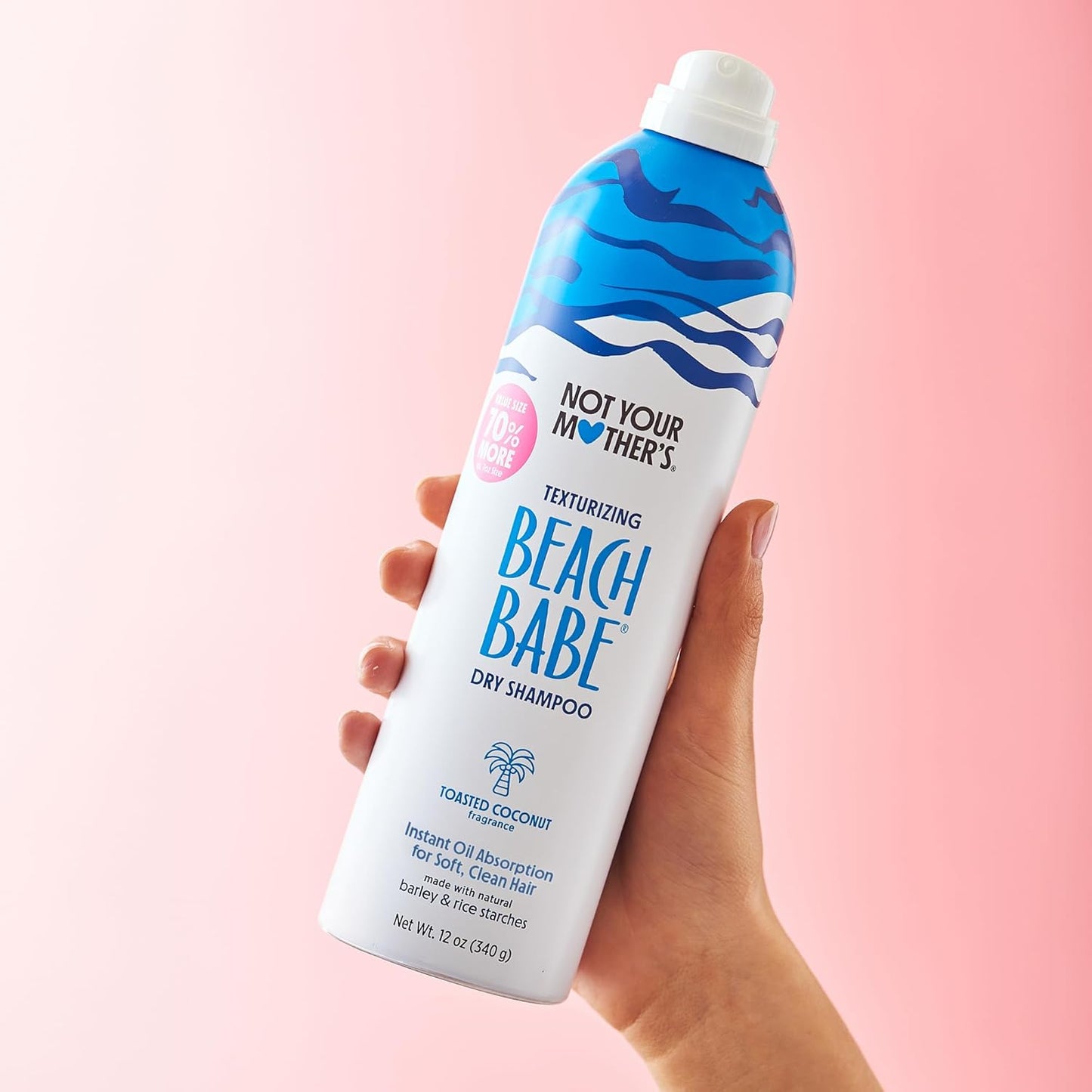 Not Your Mother's Value Pack Beach Babe Jumbo Dry Shampoo (2-Pack) - 12 oz Each - 70% More to Instantly Absorb Oil and Create Effortless Sea-Tossed Texture - Toasted Coconut - For All Hair Types