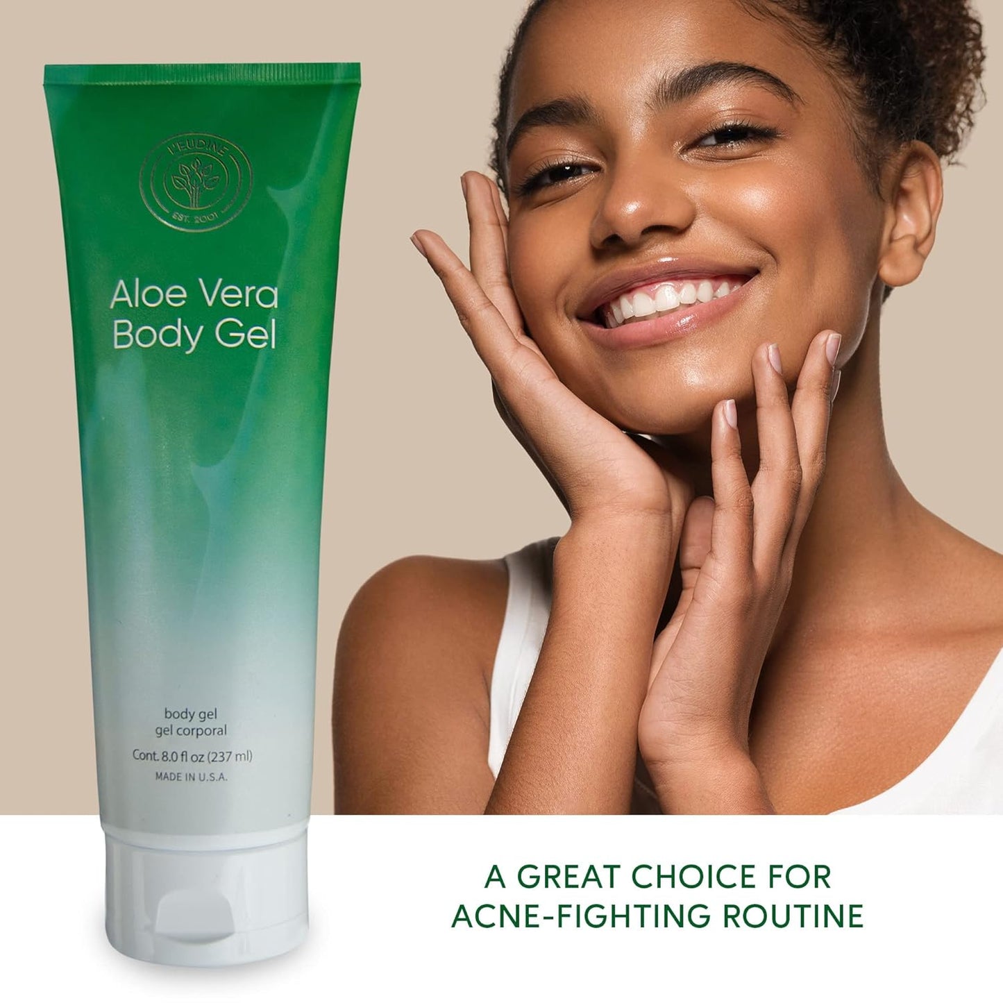 L’EUDINE Aloe Vera Gel – Pack of 3 – 8Fl Oz Aloe Vera Lotion – Premium Aloe Vera for Hair, Face and Body – Rich in Nutrients and Vitamins – Ideal for Burns, Scars, Massage