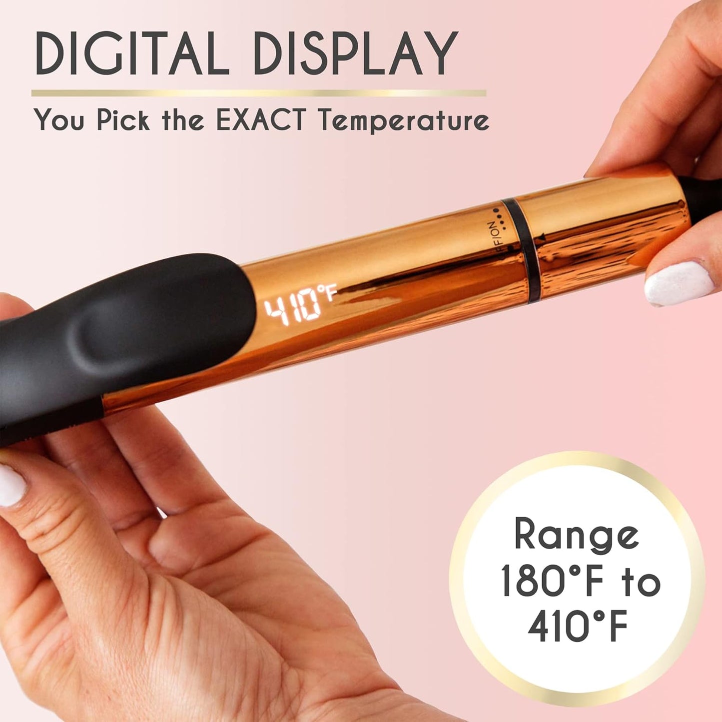 ELLA BELLA® Curling Iron 1 Inch & Hair Protection Oil • Professional Hair Curler • Curling Wand • Ceramic Curling Irons • Transform Your Look in Seconds • Suitable for All Hair Types