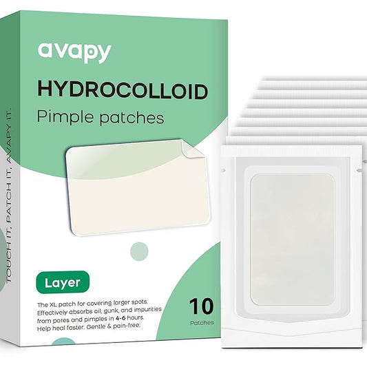 XL Hydrocolloid Acne Patches - Extra Large Pimple Patches for Cystic Acne on Face & Body | Nose, Chin, Back & Bacne Treatment | Vegan & Cruelty-Free (10 Count)