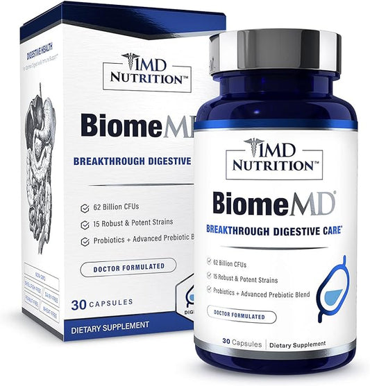 1MD Nutrition BiomeMD Probiotics 62 Billion 15 Comprehensive 30 Capsules