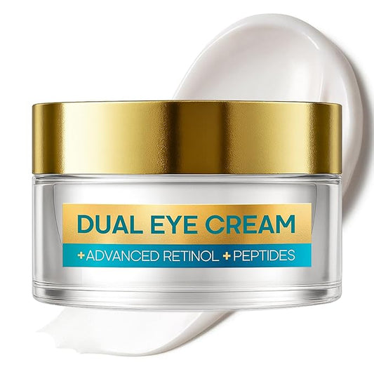 Eye Cream for Dark Circles & Puffiness – Dual Retinol + 5-Peptide Complex with Stem Cell Extract – Anti-Aging & Moisturizing – 0.68 OZ