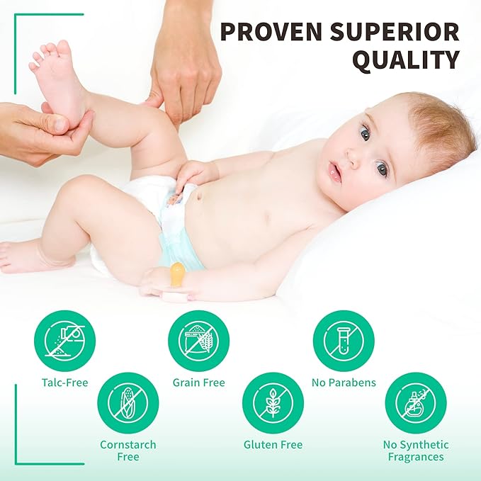 Bentonite Clay Baby Powder, Pure Calcium Bentonite Clay Food Grade Baby Powder for Sensitive Skin, Travel Size Baby Powder, Gentle Baby Skin Care