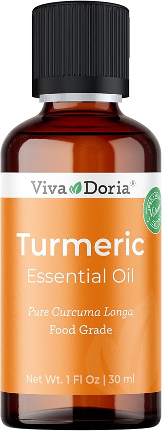 Viva Doria Turmeric Essential Oil, 100% Pure, Natural Turmeric Essential Oil, Undiluted, for Aromatherapy | Food Grade, 30 mL (1 Fluid Ounce)
