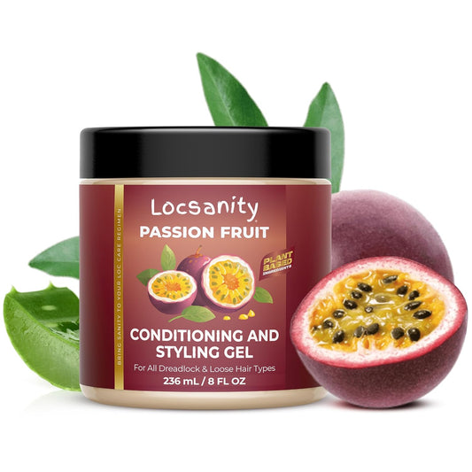 Locsanity Passion Fruit Conditioning and Styling Hair Gel – Braiding Gel for Dreadlocks, Twists and Sisterlocks, Loose Natural Hair, and All Types of Locs