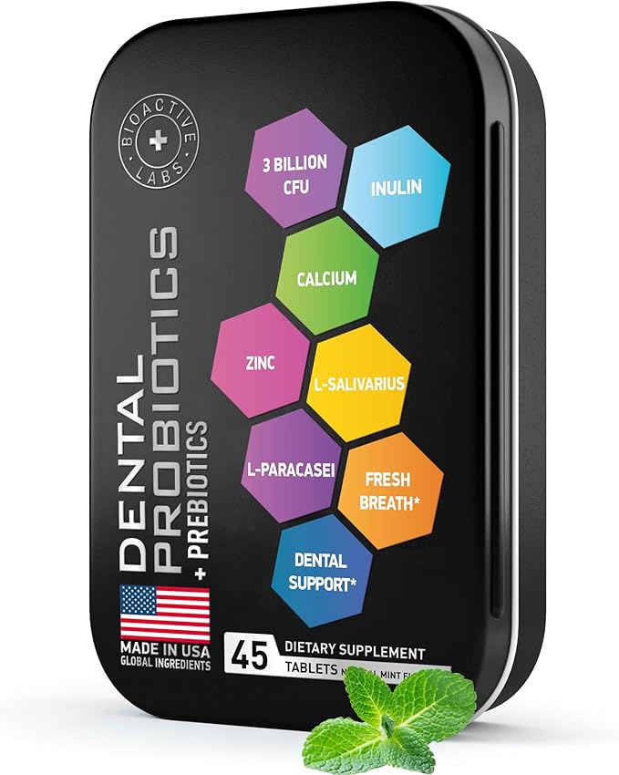 Dental Probiotic in a Travel Tin and Age Defense Collagen Matrix Beauty and Health Bundle