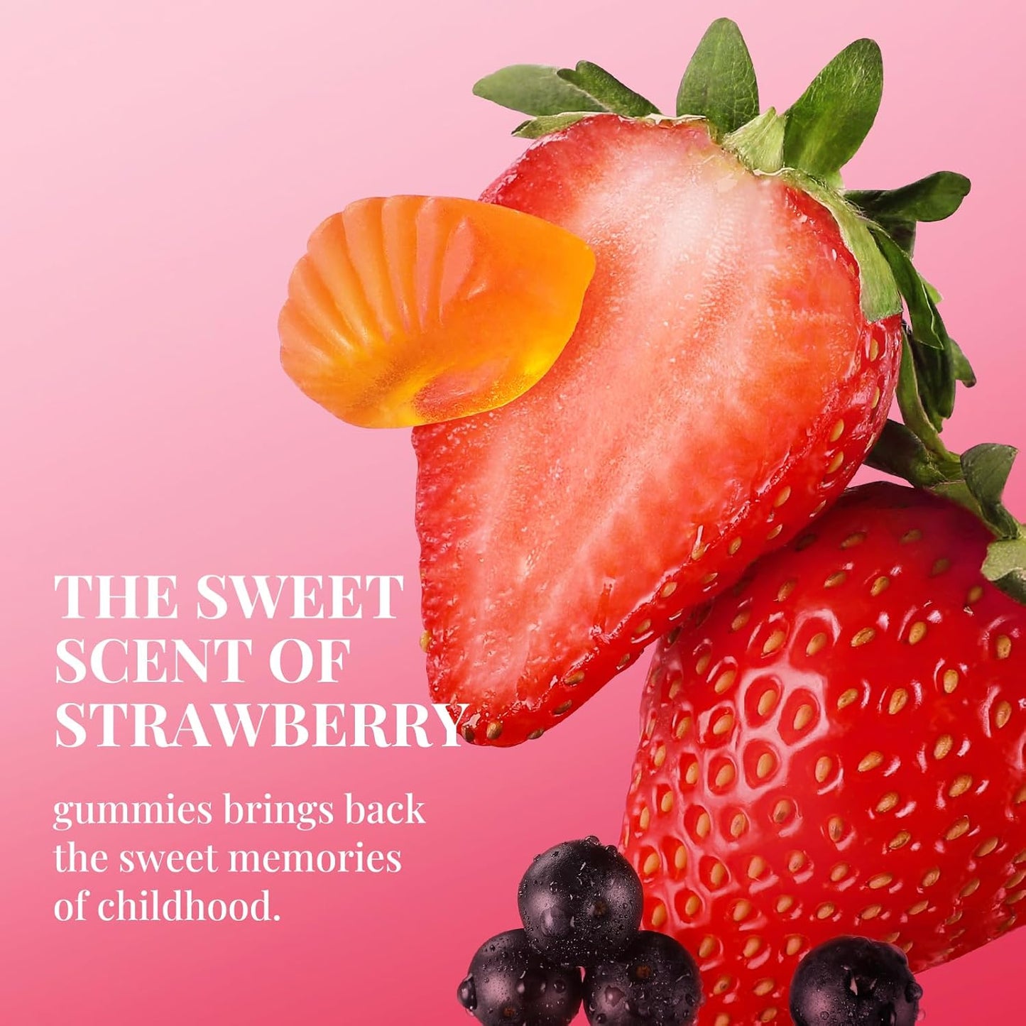 Sttes Perfume 606# Hair Perfume for Women – Long-Lasting Strawberry, Candy, Vanilla & Marshmallow Gourmand Fragrance Eau de Parfum 100ml (3.4 fl oz) – Pressable Strawberry Gummies