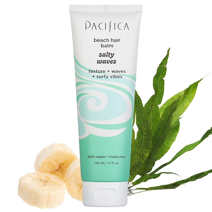 Pacifica Salty Waves Beach Hair Balm, 5-in-1 Styling Balm Designed to Hydrate & Nourish Hair, Vegan & Cruelty-Free, 4 Fl Oz