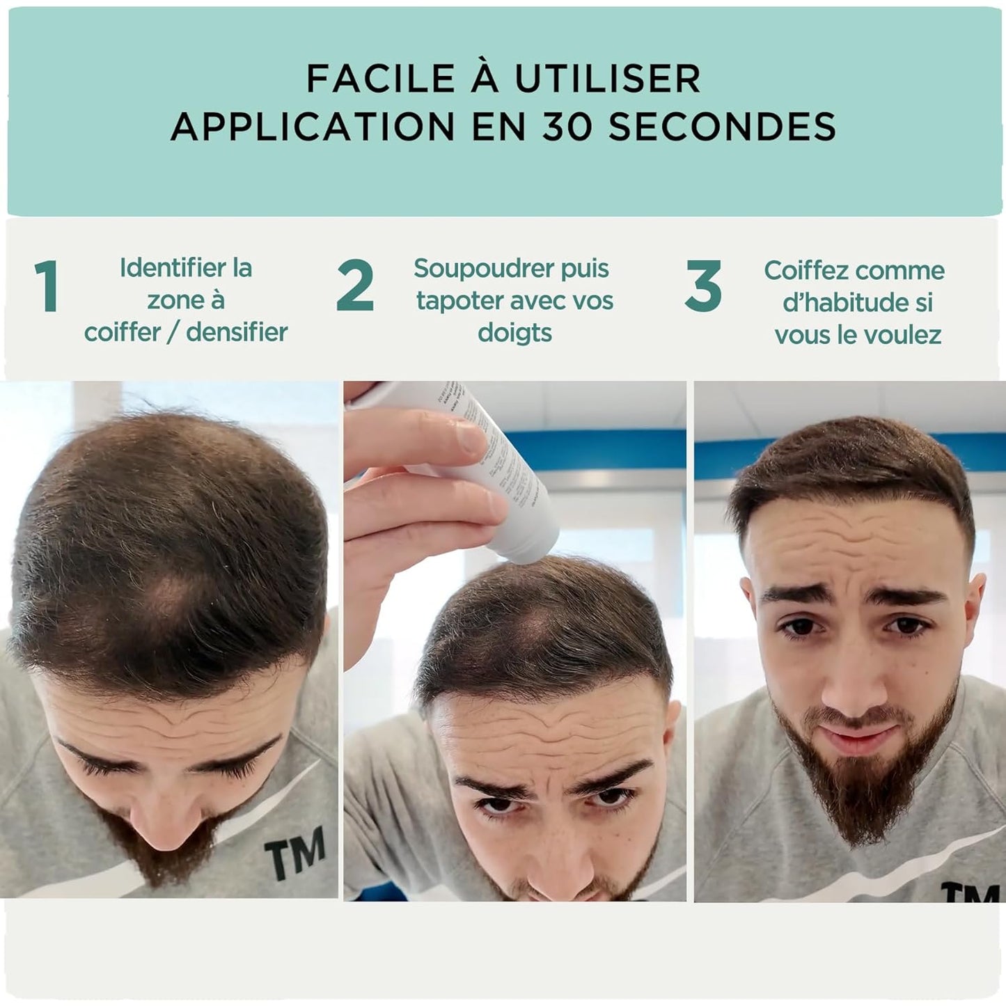 Hair fibers (25g) for thinning hair - Hair Thickening - Instant Full Hair, 100% Natural - Premium french formula - for Women & Men - Hair Powder (Auburn)