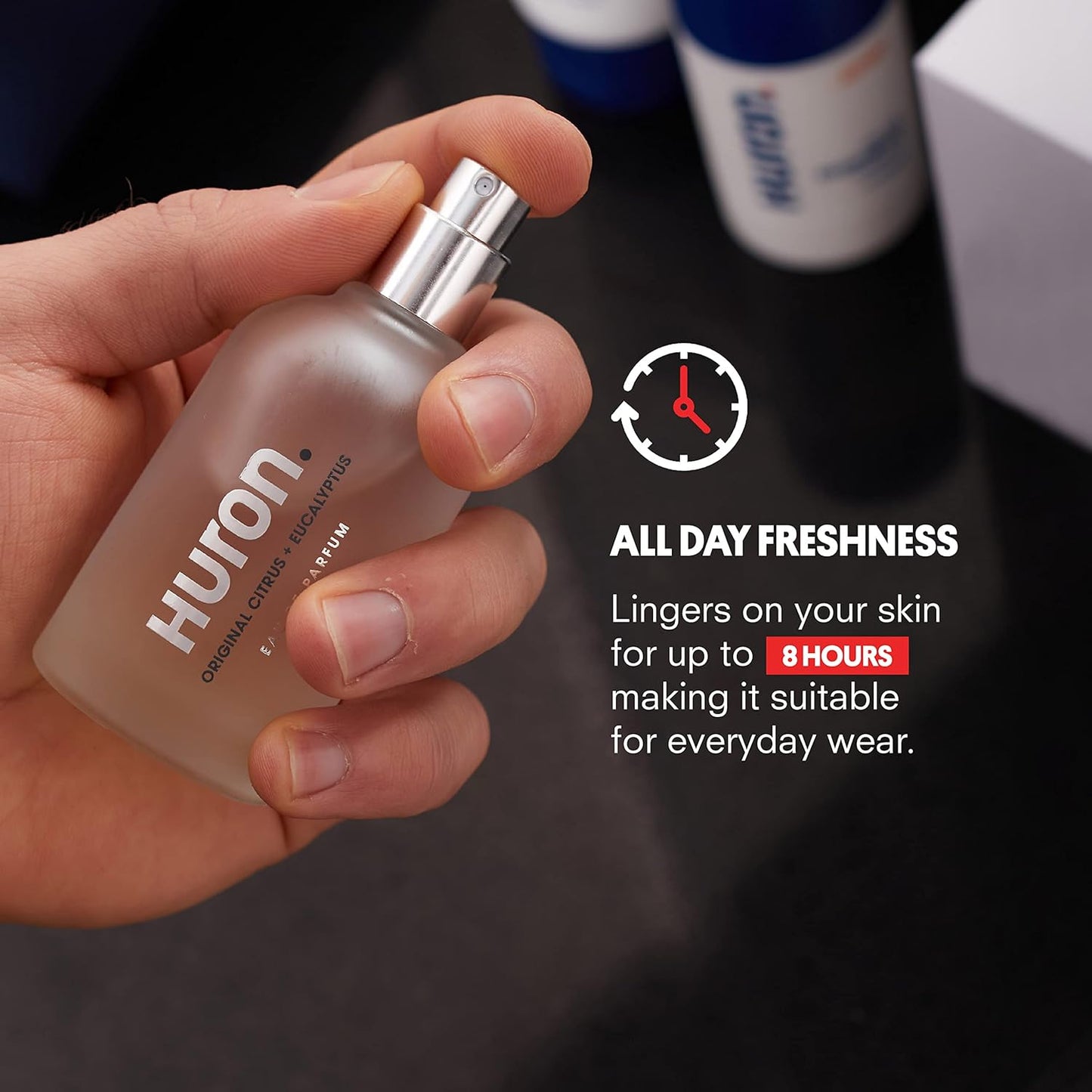 Huron Men’s Cologne - Eau de Parfum for Everyday Wear - Crisp & Invigorating Scent of Citrus, Eucalyptus, Mint & Aromatic Greens - Long Lasting - Safe, Clean Ingredients - 1.7 Fl. Oz.