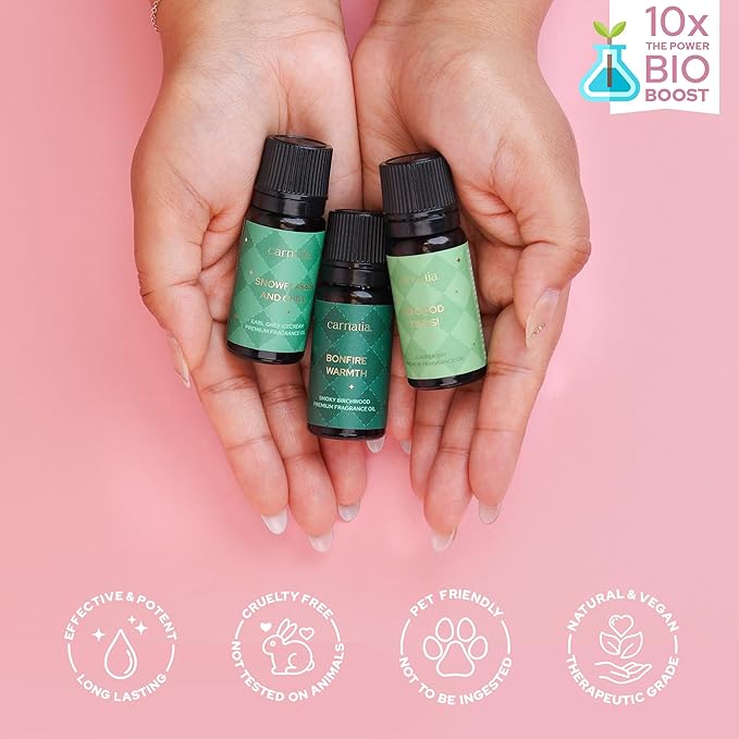 Carnatia Tis The Season Holiday Aroma Oil Set – 6 Cozy & Uplifting Scents for Diffusers, Relaxation & a Warm, Inviting Atmosphere | Festive Essential Oils for Home & Gifting!