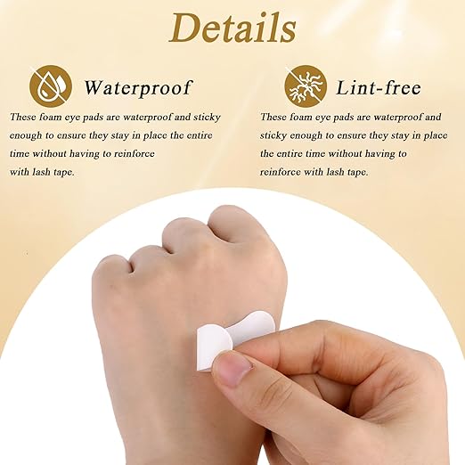 100 PCS Foam Eye Pads Lash Extensions, Under Eye Pads for Lash Extensions Eyelash Pads Sticky Lash Eye Pads Lint Free Lash Lift Pads Professional Eye Makeup Pads for Eyelash Extensions Beauty Supplies