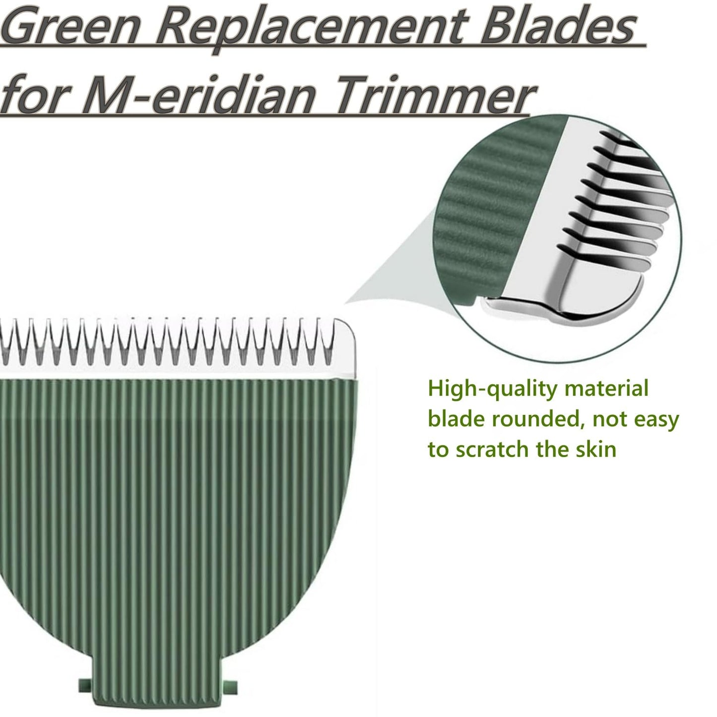 Replacement Blades for Meridian Trimmer, trimmer replacement blade for meridian electric Body，Hygienic Ceramic Replacement Blades Onyx Sage, 2 Pack Green