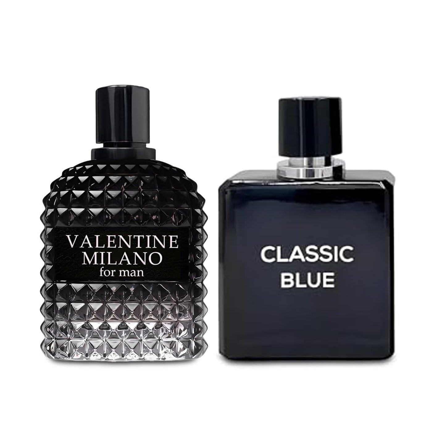 2PCS Valentine Milano/Classic Blue Eau De Toilette for Men-Fresh,Romantic Scent Perfume for Men 3.4 Fl Oz Each Mens Cologne For All Skin Daily Used