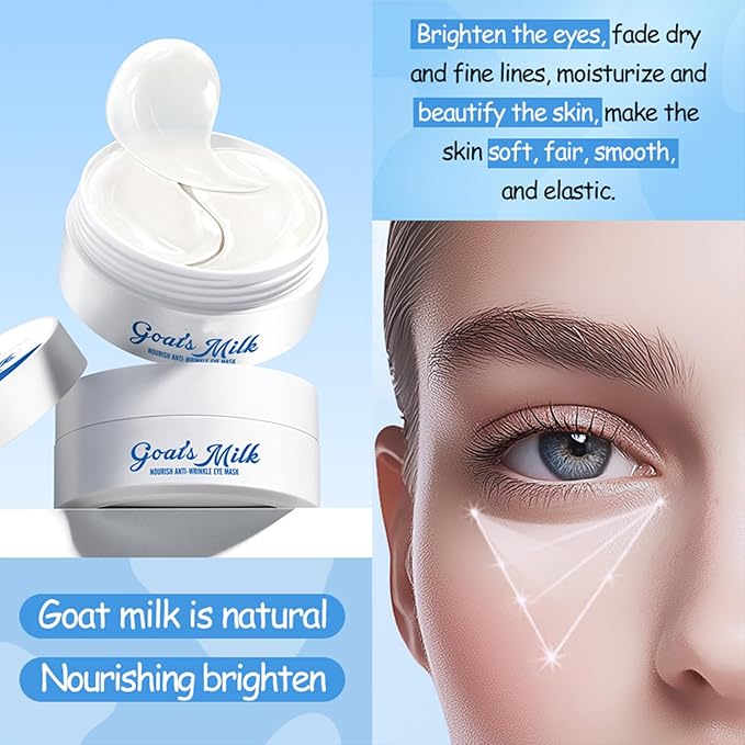 Under Eye Patches for Dark Circles & Puffy Eyes - 60 Pairs Hydrating Eye Mask with Hyaluronic Acid,Goats Milk & Hydrolyzed Elastin- Vegan, Cruelty-Free