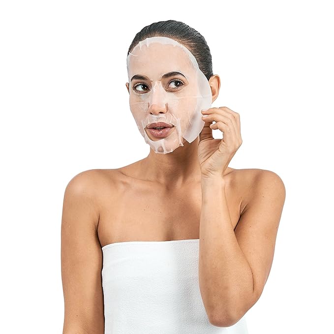 MISS SPA Illuminating 24K Gold Facial Sheet Mask Set, Antioxidant-Rich Peptides, Hydrated Glowing Complexion, Anti-Aging, Anti-Wrinkle, Skin Care for Women, 4-Pack