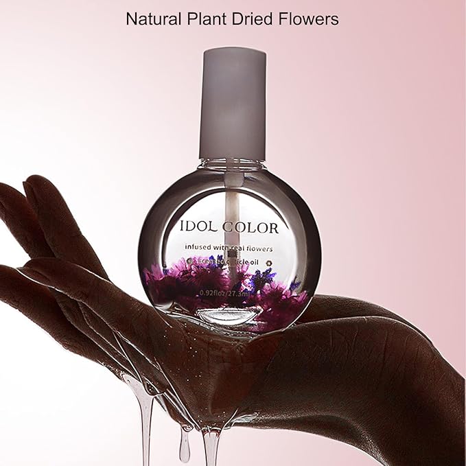 Flowery Scented Cuticle Oil, Infused with Real Flowers, Cuticle Revitalize Oil, Nail Oils For Growth And Strength, Cuticle Remover - Nail Strengthener - Cuticle Softener (0.92 fl.oz, ROSE)